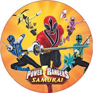 Cialda per torta POWER RANGERS decorazione alimentare senza glutine topper cake design (formato rotondo) img 7 (Ostia, 20 cm)