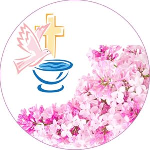 Cialda per torta PRIMA COMUNIONE CRESIMA decorazione alimentare senza glutine topper cake ( rotondo) img 3 (Ostia, 20 cm)