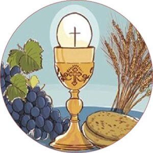 Cialda per torta PRIMA COMUNIONE Lui & Lei SANTA CRESIMA decorazione alimentare senza glutine personalizzazione grafica inclusa topper cake design (Formato rotondo) img 2