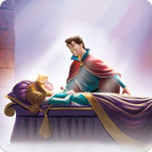 Cialda per torta PRINCIPESSA AURORA decorazione alimentare senza glutine topper cake quadrato 1 (Ostia, 20 x 20 cm)