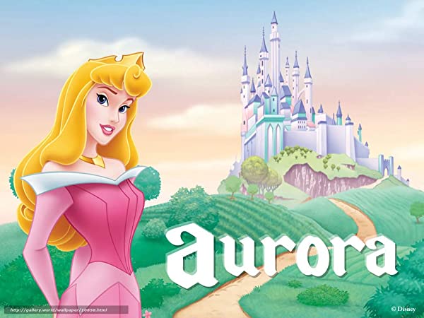 Cialda per torta PRINCIPESSA AURORA decorazione alimentare senza glutine topper cake rettangolare 3 (Pasta di zucchero, 25 x 20 cm)