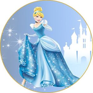 Cialda per torta PRINCIPESSA CENERENTOLA decorazione alimentare senza glutine topper cake img 1 (Pasta di zucchero, 18 cm)