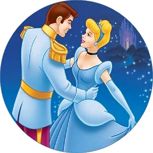 Cialda per torta PRINCIPESSA CENERENTOLA decorazione alimentare senza glutine topper cake img 2 (Ostia, 20 cm)