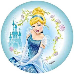 Cialda per torta PRINCIPESSA CENERENTOLA decorazione alimentare senza glutine topper cake img 4 (Ostia, 16 cm)