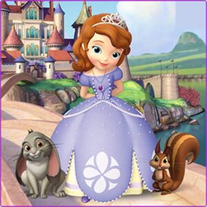 Cialda per torta PRINCIPESSA SOFIA decorazione alimentare senza glutine personalizzazione grafica inclusa topper cake design (Formato quadrato) img 3