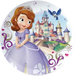 Cialda per torta PRINCIPESSA SOFIA decorazione alimentare senza glutine personalizzazione grafica inclusa topper cake design (Formato rotondo) img 8