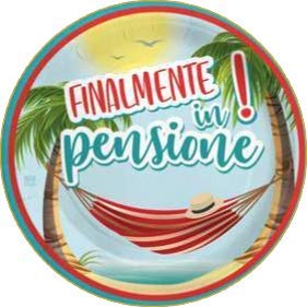 Cialda per torta Pensionamento Lui & Lei Decorazione alimentare Senza Glutine Topper Cake (Rotonda) img 5 (Pasta di zucchero, 16 cm)