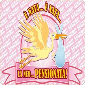 Cialda per torta Pensionamento Lui & Lei Festa Pensione Speciali Decorazione alimentare personalizzabile Gluten free Topper Cake Design (Quadrata) img 8