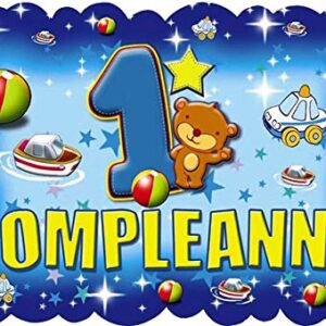 Cialda per torta Primo Compleanno Bambini Decorazione alimentare personalizzabile Gluten free Topper Cake Design (Rettangolare) img 4