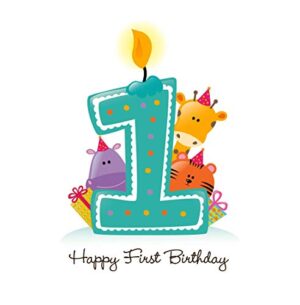 Cialda per torta Primo Compleanno Bambini Decorazione alimentare personalizzabile Gluten free Topper Cake Design (Rettangolare) img 1