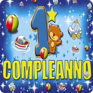 Cialda per torta Primo Compleanno Bimbi Bambini Decorazione alimentare personalizzabile Gluten free Topper Cake Design (quadrata) img 8