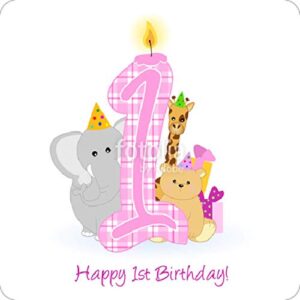 Cialda per torta Primo Compleanno Bimbi Bambini Decorazione alimentare personalizzabile Gluten free Topper Cake Design (quadrata) img 5