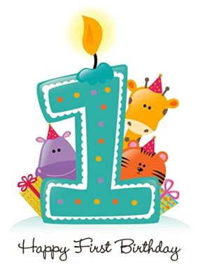 Cialda per torta Primo Compleanno Decorazione alimentare Senza Glutine Topper Cake (Rettangolare) img 1 (Ostia, 25 x 15 cm)