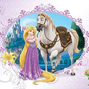 Cialda per torta Principessa RAPUNZEL decorazione alimentare senza glutine personalizzazione grafica inclusa topper cake quadrato rettangolare 2
