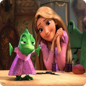 Cialda per torta Principessa RAPUNZEL decorazione alimentare senza glutine topper cake quadrato 2 (Ostia, 20 x 20 cm)