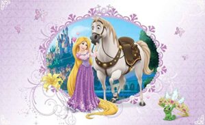 Cialda per torta Principessa RAPUNZEL decorazione alimentare senza glutine topper cake rettangolare 2 (Pasta di zucchero, 20 x 30 cm)