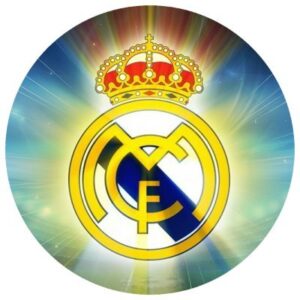 Cialda per torta REAL MADRID decorazione alimentare senza glutine topper cake img 2 (Ostia, 20 cm)