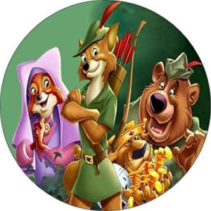 Cialda per torta ROBIN HOOD decorazione alimentare senza glutine personalizzazione grafica inclusa topper cake rotondo 1