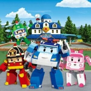 Cialda per torta ROBOCAR POLI decorazione alimentare senza glutine personalizzazione grafica inclusa topper cake design (Formato quadrato) img 03