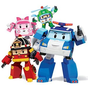 Cialda per torta ROBOCAR POLI decorazione alimentare senza glutine topper cake ( quadrato) img 01 (Pasta di zucchero, 18 x 18 cm)