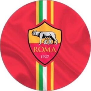 Cialda per torta ROMA CALCIO decorazione alimentare senza glutine topper cake img 1 (Ostia, 20 cm)