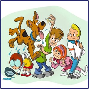Cialda per torta SCOOBY-DOO decorazione alimentare senza glutine topper cake ( quadrato) img 2 (Pasta di zucchero, 16x16 cm)