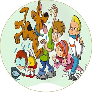 Cialda per torta SCOOBY-DOO decorazione alimentare senza glutine topper cake ( rotondo) img 1 (Ostia, 16 cm)