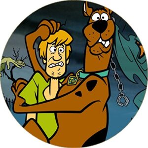Cialda per torta SCOOBY-DOO decorazione alimentare senza glutine topper cake ( rotondo) img 2 (Pasta di zucchero, 20 cm)