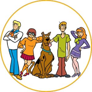 Cialda per torta SCOOBY-DOO decorazione alimentare senza glutine topper cake ( rotondo) img 3 (Ostia, 20 cm)