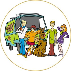 Cialda per torta SCOOBY-DOO decorazione alimentare senza glutine topper cake ( rotondo) img 7 (Ostia, 18 cm)