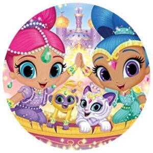Cialda per torta SHIMMER & SHINE decorazione alimentare senza glutine topper cake ( rotondo) img 10 (Pasta di zucchero, 18 cm)