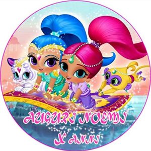 Cialda per torta SHIMMER & SHINE decorazione alimentare senza glutine topper cake ( rotondo) img 9 (Pasta di zucchero, 16 cm)