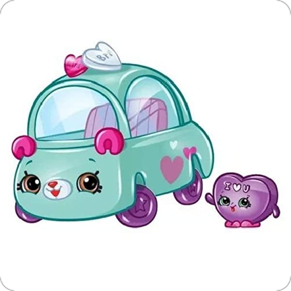 Cialda per torta SHOPKINS CUTIE CARS decorazione alimentare senza glutine topper cake quadrato 7 (Ostia, 18 x 18 cm)