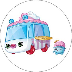 Cialda per torta SHOPKINS CUTIE CARS decorazione alimentare senza glutine topper cake rotondo 1 (Ostia, 20 cm)