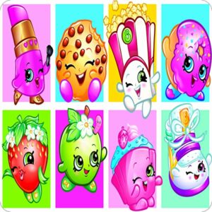 Cialda per torta SHOPKINS decorazione alimentare senza glutine topper cake quadrato 7 (Pasta di zucchero, 20 x 20 cm)