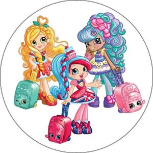 Cialda per torta SHOPKINS decorazione alimentare senza glutine topper cake rotondo 5 (Ostia, 20 cm)