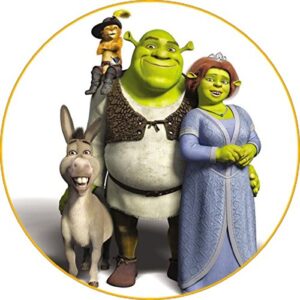 Cialda per torta SHREK decorazione alimentare senza glutine topper cake rotondo 3 (Pasta di zucchero, 16 cm)