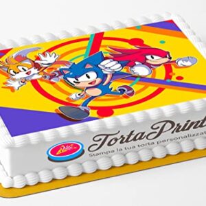 Cialda per torta SONIC decorazione alimentare personalizzabile rettangolare IMG 1