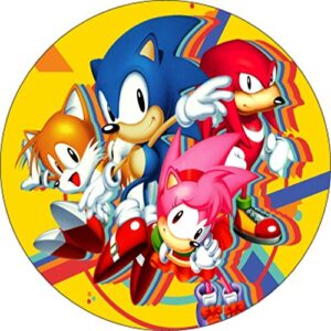 Cialda per torta SONIC decorazione alimentare senza glutine personalizzazione grafica inclusa topper cake design (formato rotondo) img 2