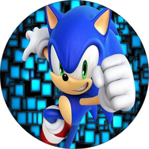 Cialda per torta SONIC decorazione alimentare senza glutine personalizzazione grafica inclusa topper cake design (formato rotondo) img 3