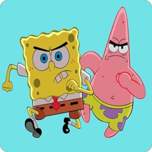 Cialda per torta SPONGEBOB Decorazione alimentare personalizzabile Senza Glutine Topper Cake Quadrato 4 (Pasta di zucchero, 18 x 18 cm)