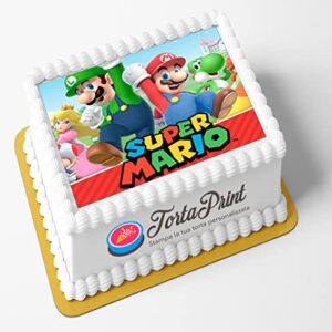 Cialda per torta SUPER MARIO decorazione alimentare personalizzabile quadrato IMG 7