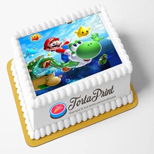 Cialda per torta SUPER MARIO decorazione alimentare personalizzabile quadrato IMG 8