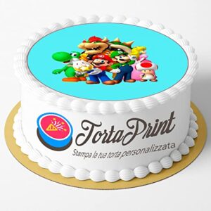 Cialda per torta SUPER MARIO decorazione alimentare personalizzabile rotondo IMG 10