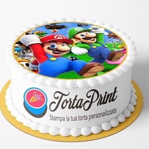Cialda per torta SUPER MARIO decorazione alimentare personalizzabile rotondo IMG 5