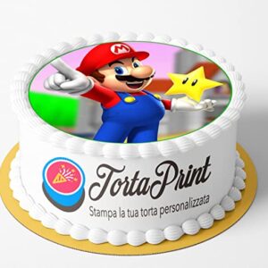 Cialda per torta SUPER MARIO decorazione alimentare personalizzabile rotondo IMG 6