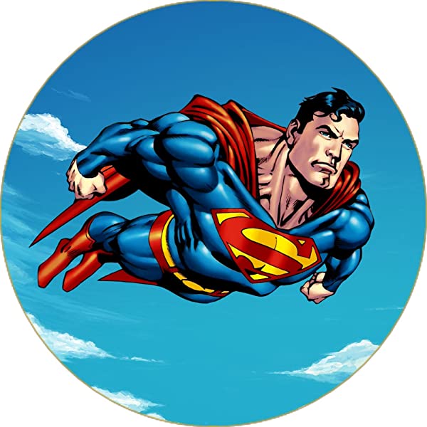 Cialda per torta SUPERMAN decorazione alimentare senza glutine topper cake ( rotondo) img 2 (Ostia, 20 cm)