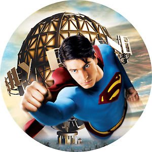 Cialda per torta SUPERMAN decorazione alimentare senza glutine topper cake ( rotondo) img 5 (Ostia, 20 cm)