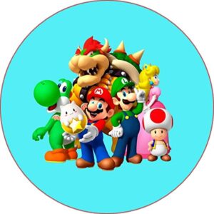 Cialda per torta SUPER MARIO videogiochi decorazione alimentare senza glutine personalizzazione grafica inclusa topper cake design