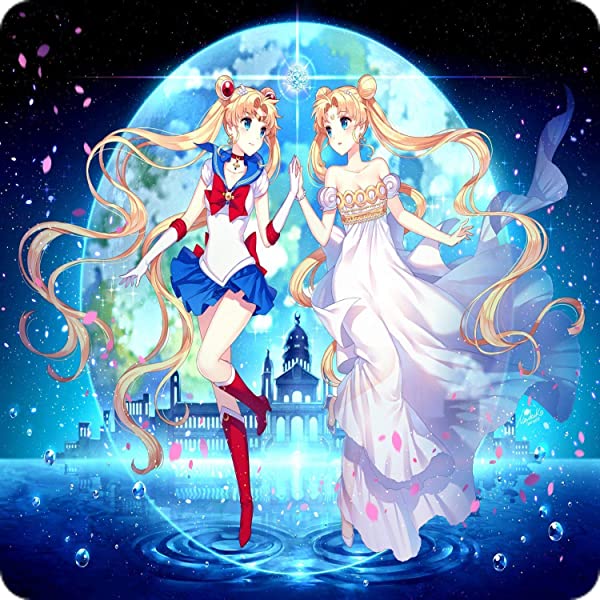 Cialda per torta Sailor Moon Decorazione alimentare senza glutine topper cake quadrato quadrato 6 (Pasta di zucchero, 20 x 20 cm)
